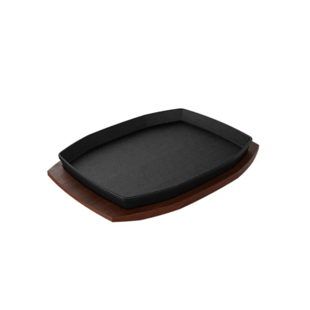 The Bastard Sizzling Plate & Holder Heavy-Duty Cast Iron